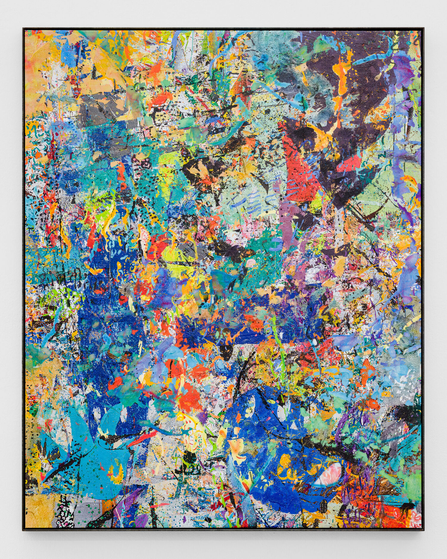 Jonas Lund, Untitled (41_40), 2021 acrylic on canvas, NFC tags, metal frame, 125 x 100 x 5 cm