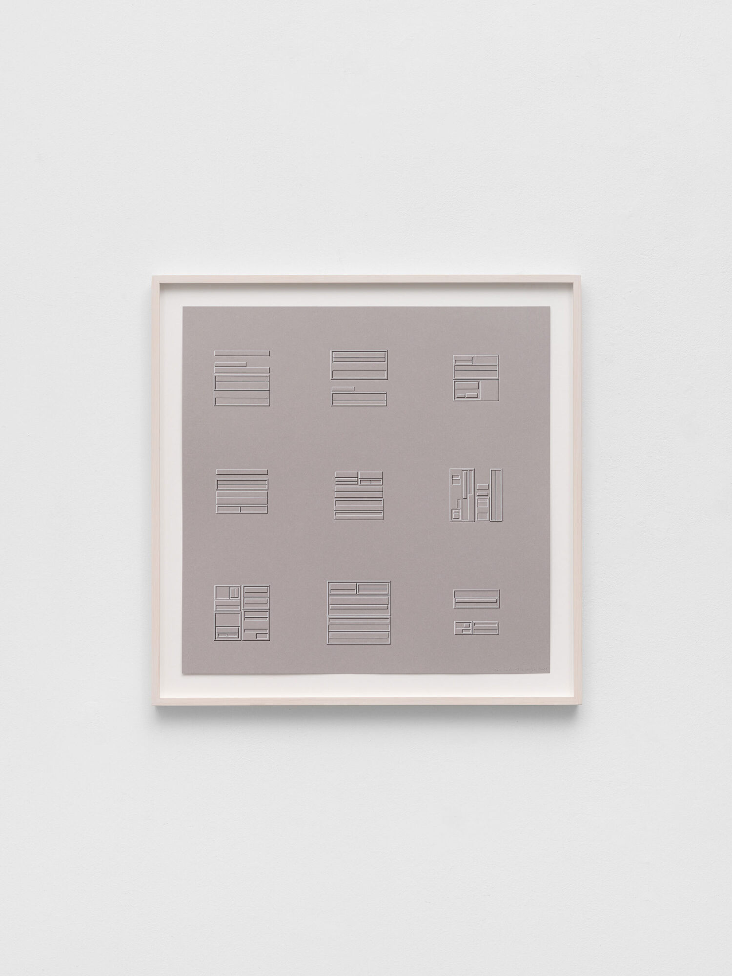 Jan Robert Leegte, Grisaille #4, 2026 paint on paper, plotter drawing, 50 x 50 cm