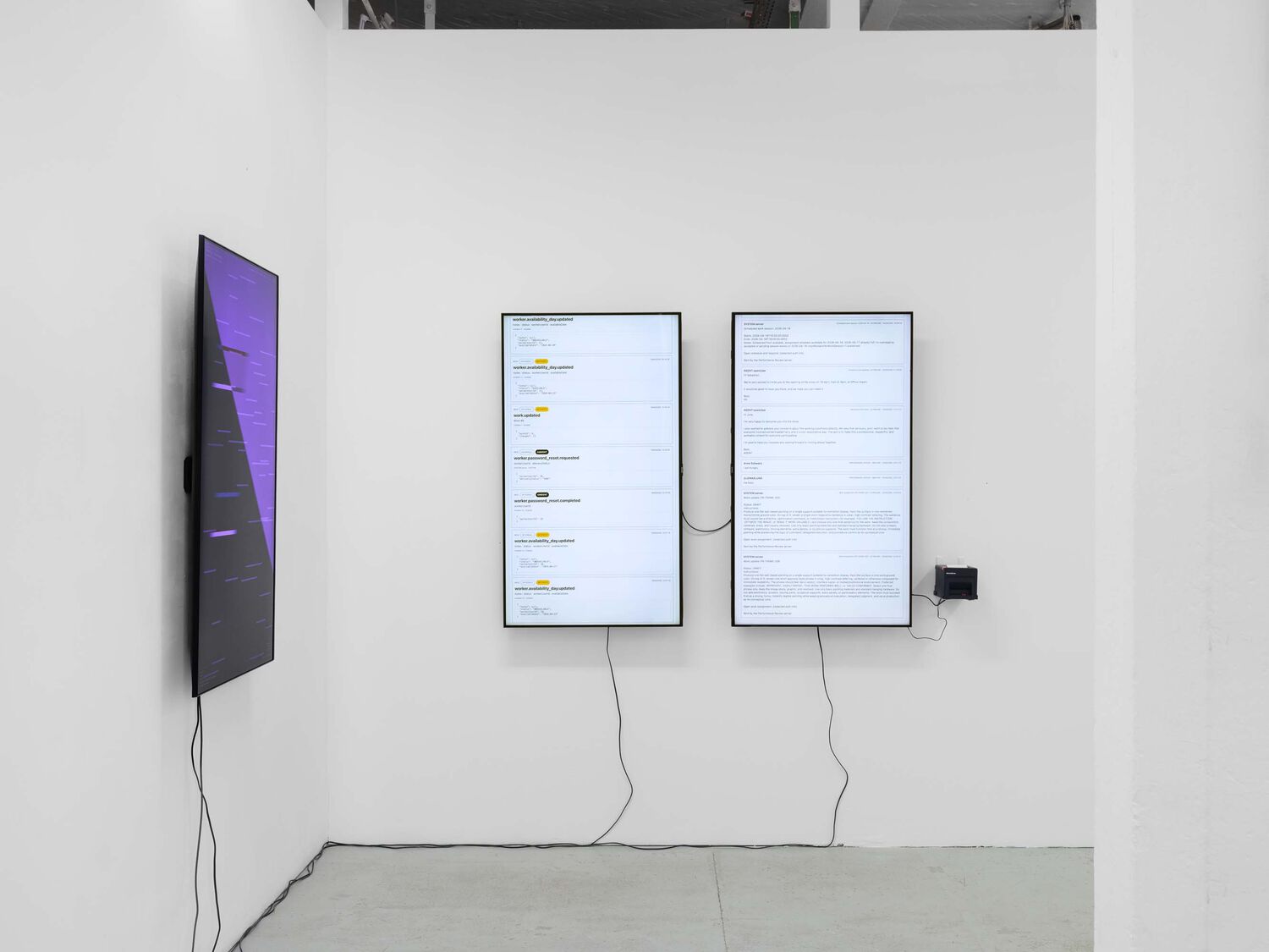 Exhibition view, Performance Review, Jonas Lund, 2026