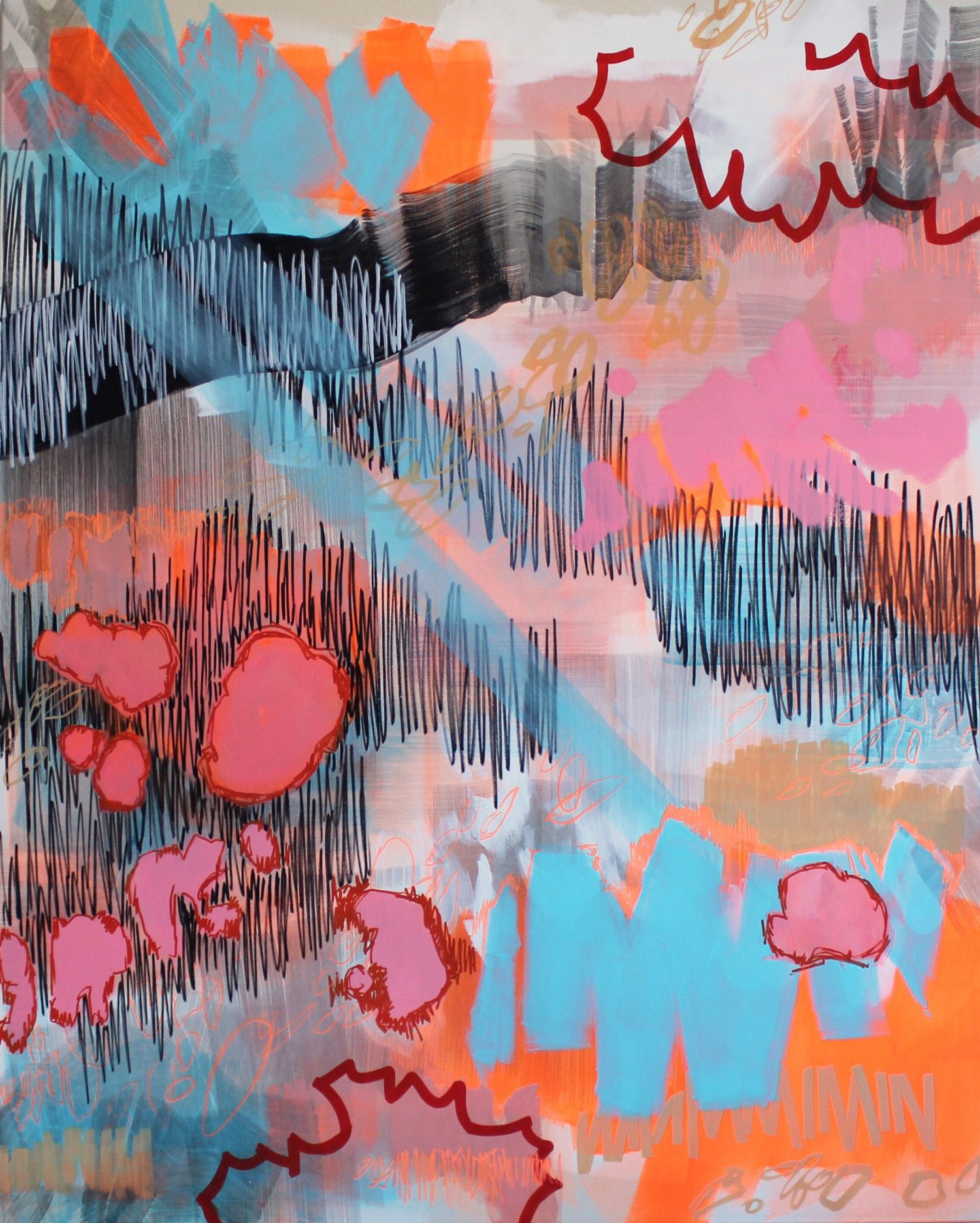 Susanne Bonowicz, Pink Lobster, on canvas, 2019
